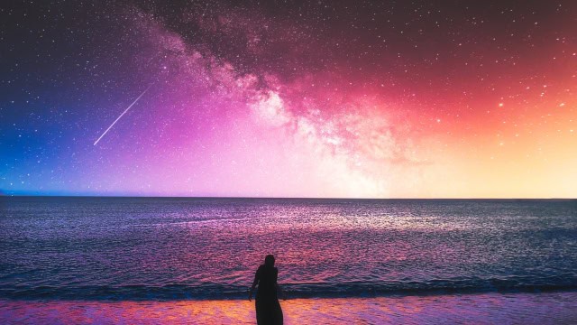 虹色の夜空